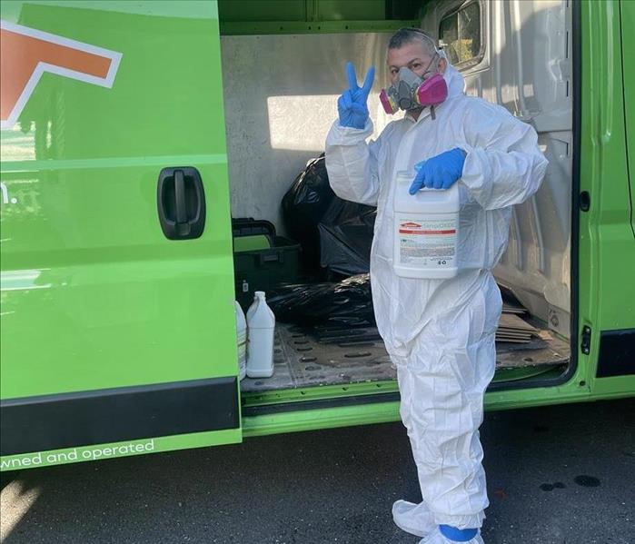 Marvey from SERVPRO Jackson, Lacey at a biohazard cleanup in New Egypt